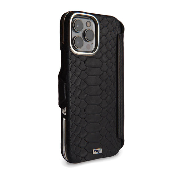 iPhone 14 Pro wallet leather case with snake pattern - Vaja