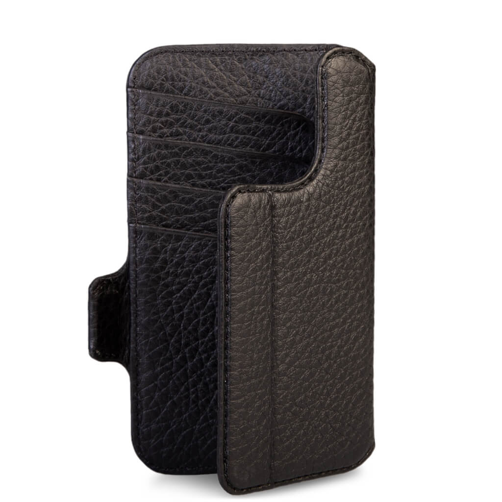 Torro iPhone 15 Pro Leather Wallet Case (with Stand Function) - Dark Brown