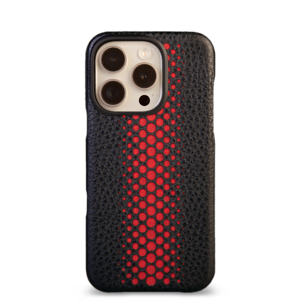 Dotted Grip - iPhone 16 Pro leather case V-Mag - Vaja