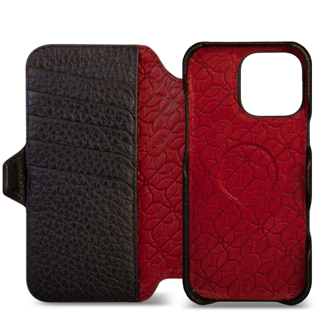 Wallet - iPhone 16 Pro Max leather case V-Mag - Vaja