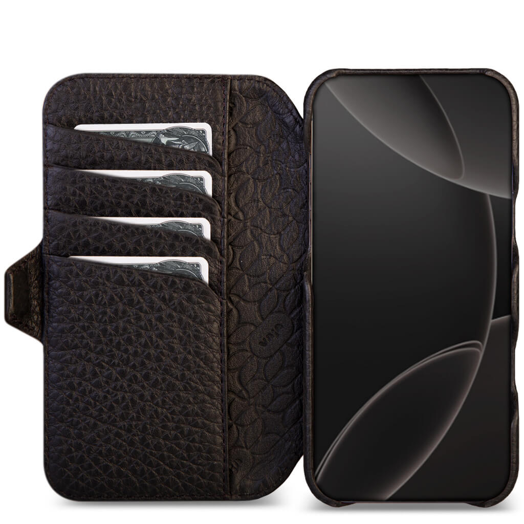 Wallet - iPhone 16 Pro leather case V-Mag