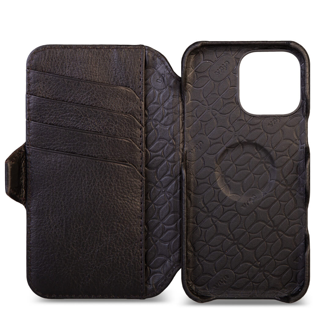 Wallet - iPhone 16 Pro leather case V-Mag - Vaja