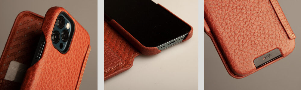 Folio iPhone 14 Pro Max leather case - Vaja