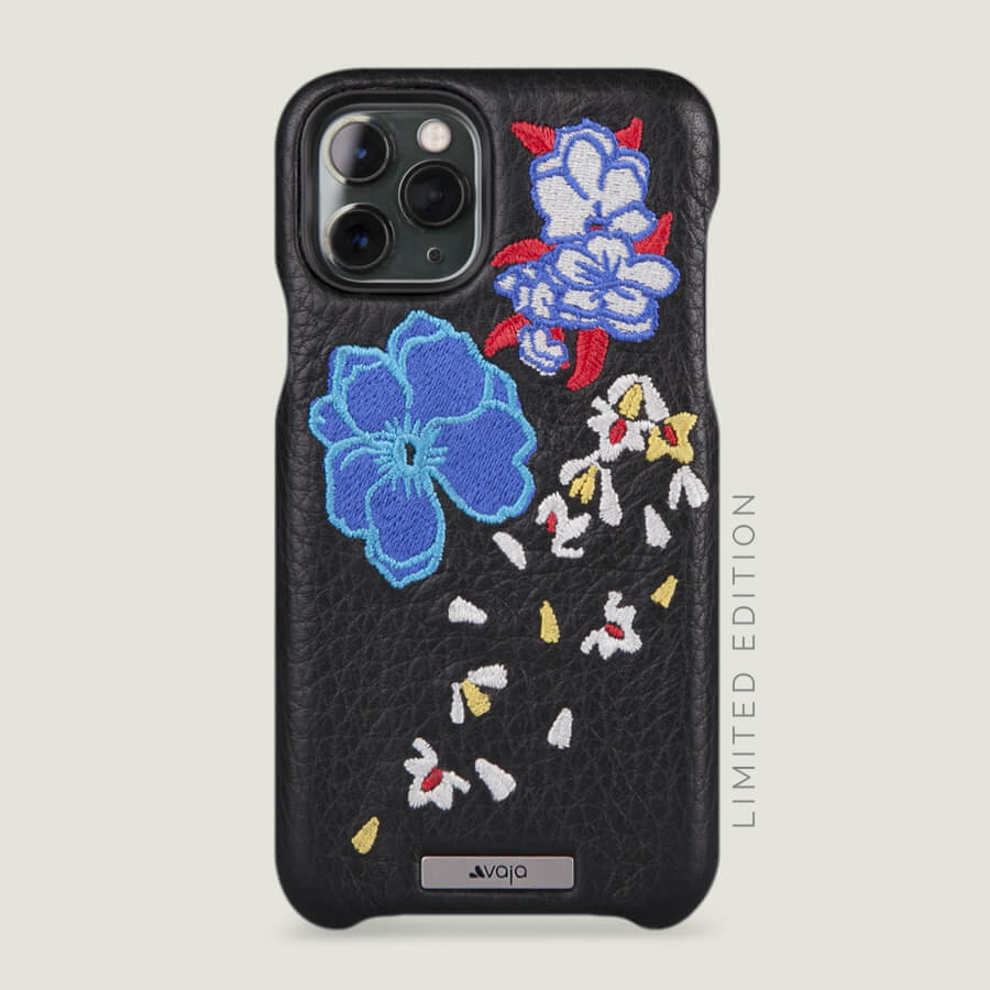 Vaja Stock Sailor Grip iPhone 11 Pro Leather Case Black Pointille and Caterina Black